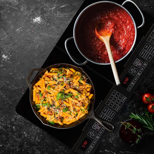 Nuwave Double Induction Cooktop, Powerful 1800W, 2 Large 8” Heating Coils, Independent Controls