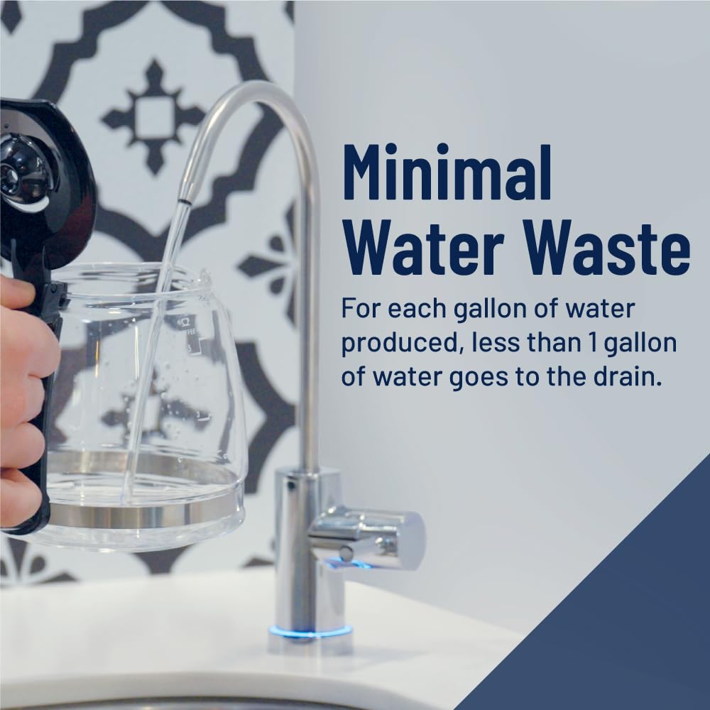 Pentair OMNIfilter Reverse Osmosis System, NSF/ANSI 58 Certified with Efficient 1:1 Pure to Drain, Tankless Under Sink RO System, Smart LED Faucet