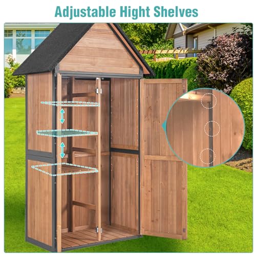 Sheds Outdoor Storage,Garden Shed with Metal Frame Structure and Adjustable Shelves