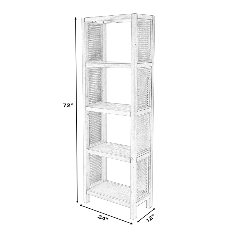 Butler Specialty Company Mesa Cane and Wood 4- Tier Etagere Bookcase - Brown