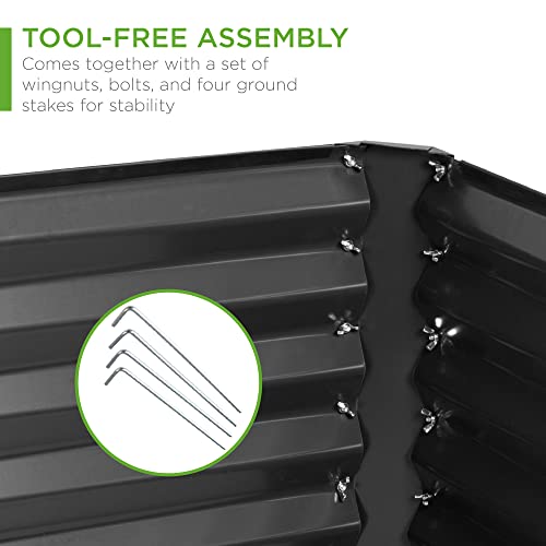 Best Choice Products 8x4x2ft Outdoor Metal Raised Garden Bed, Deep Root Planter Box for Vegetables, Flowers, Herbs