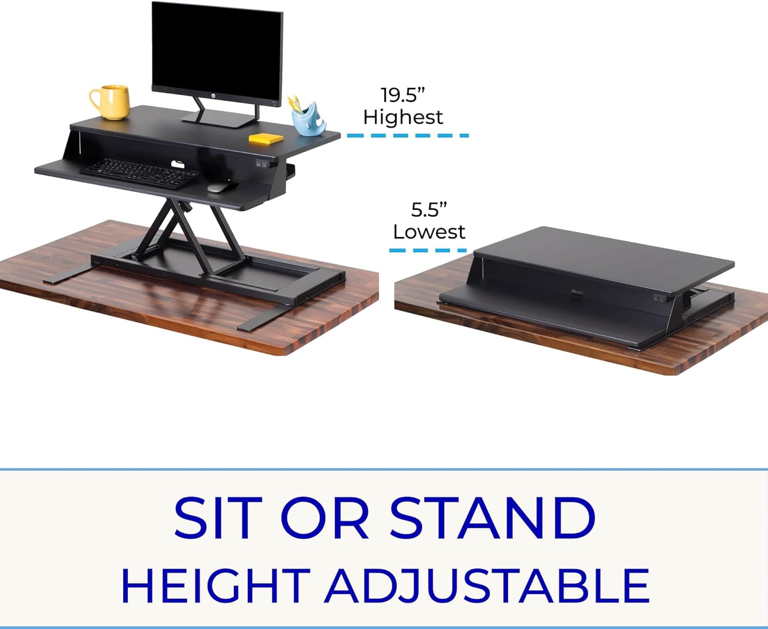 Flexpro Power 32 Inch Electric Standing Desk - Electric Height-Adjustable Stand up Desk by Award Winning Stand Steady - Holds 2 Monitors