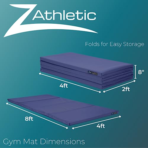 Z Athletic Folding Mat for Gymnastics and Tumbling, 4 Ft x 8 Ft x 2 In