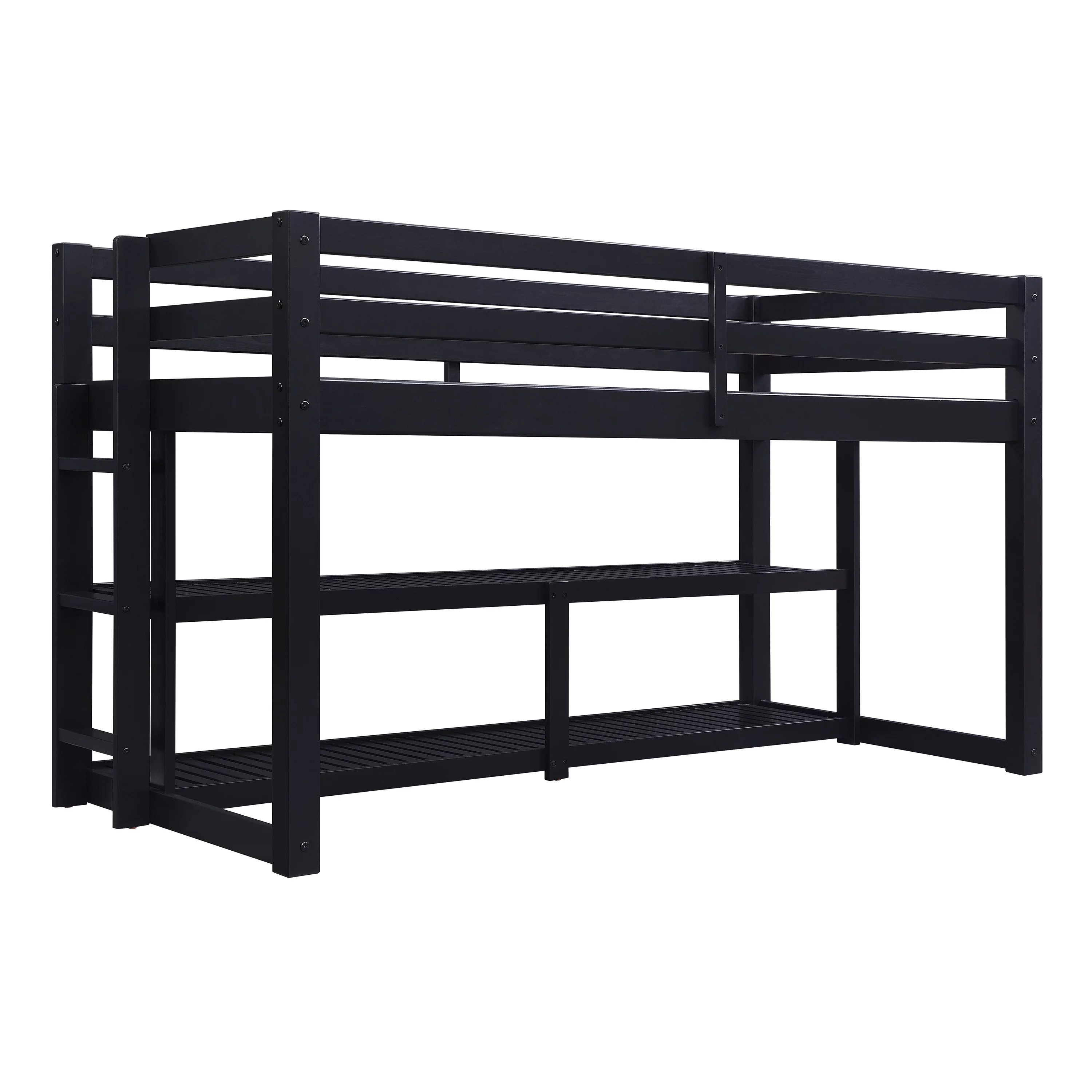 Better Homes and Gardens Greer Twin Loft Storage Bed, Black