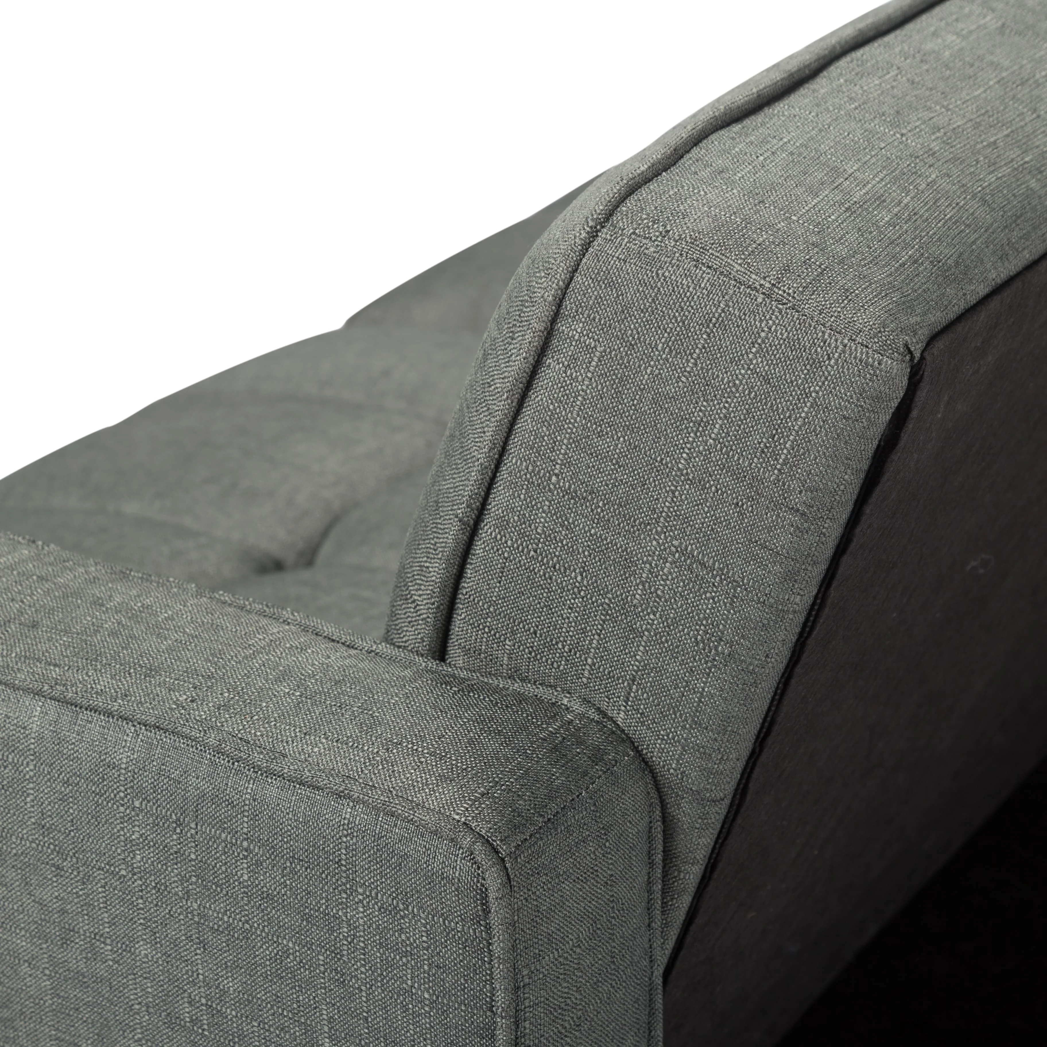 BSHTI Futon Sofa bed, Featuring a split back, square arms, and tapered wood legs