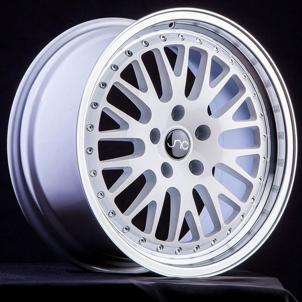 For 17x8 inch (1 Single Wheel Only) JNC Wheels - 17" JNC001 White Machined Lip Rim - 4x100/4x114.3 JNC Wheels-18510048646