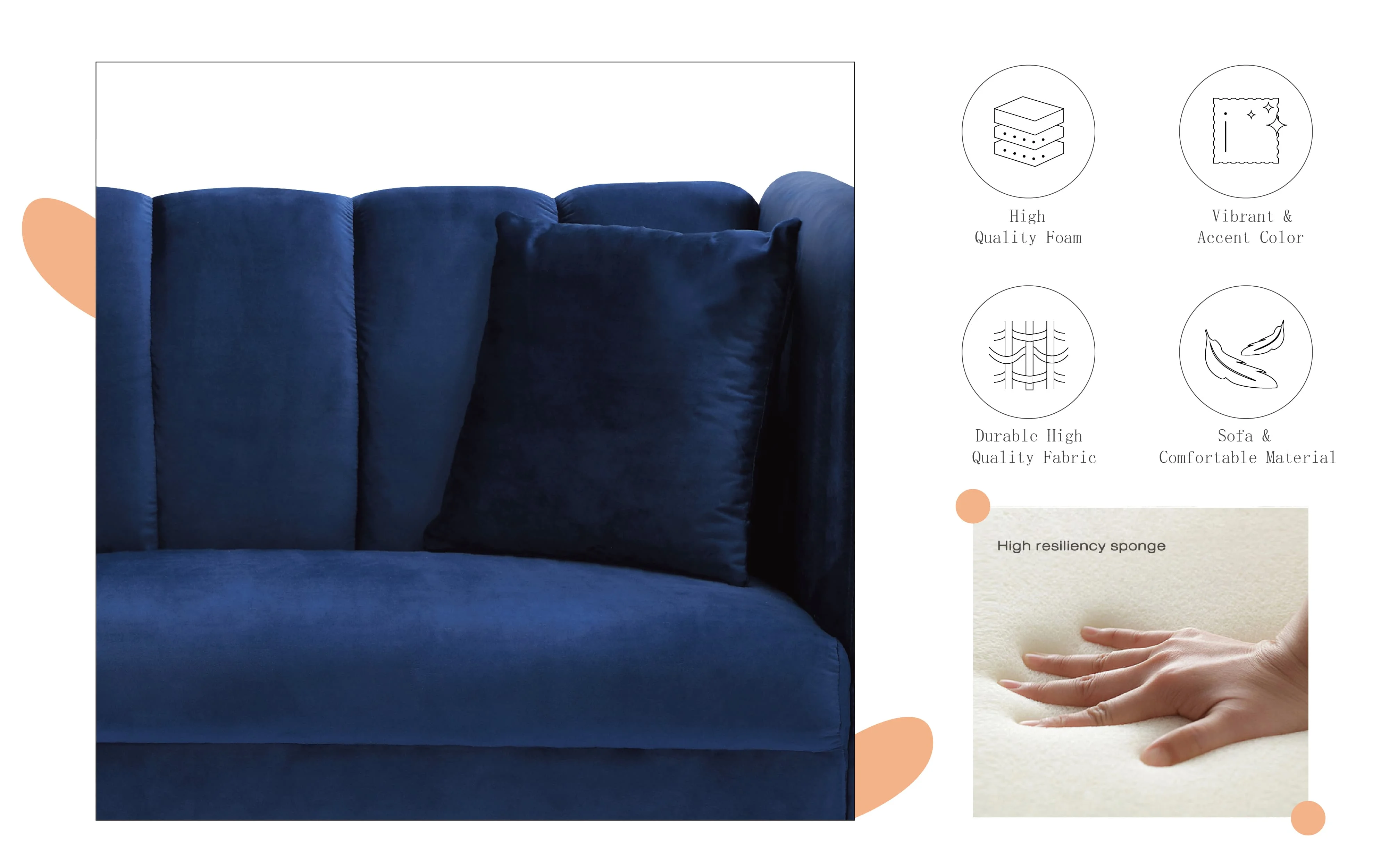 BSHTI Futon Sofa bed, Upholstered with velvet fabric, which is soft and comfortable converted into a sleeping bed