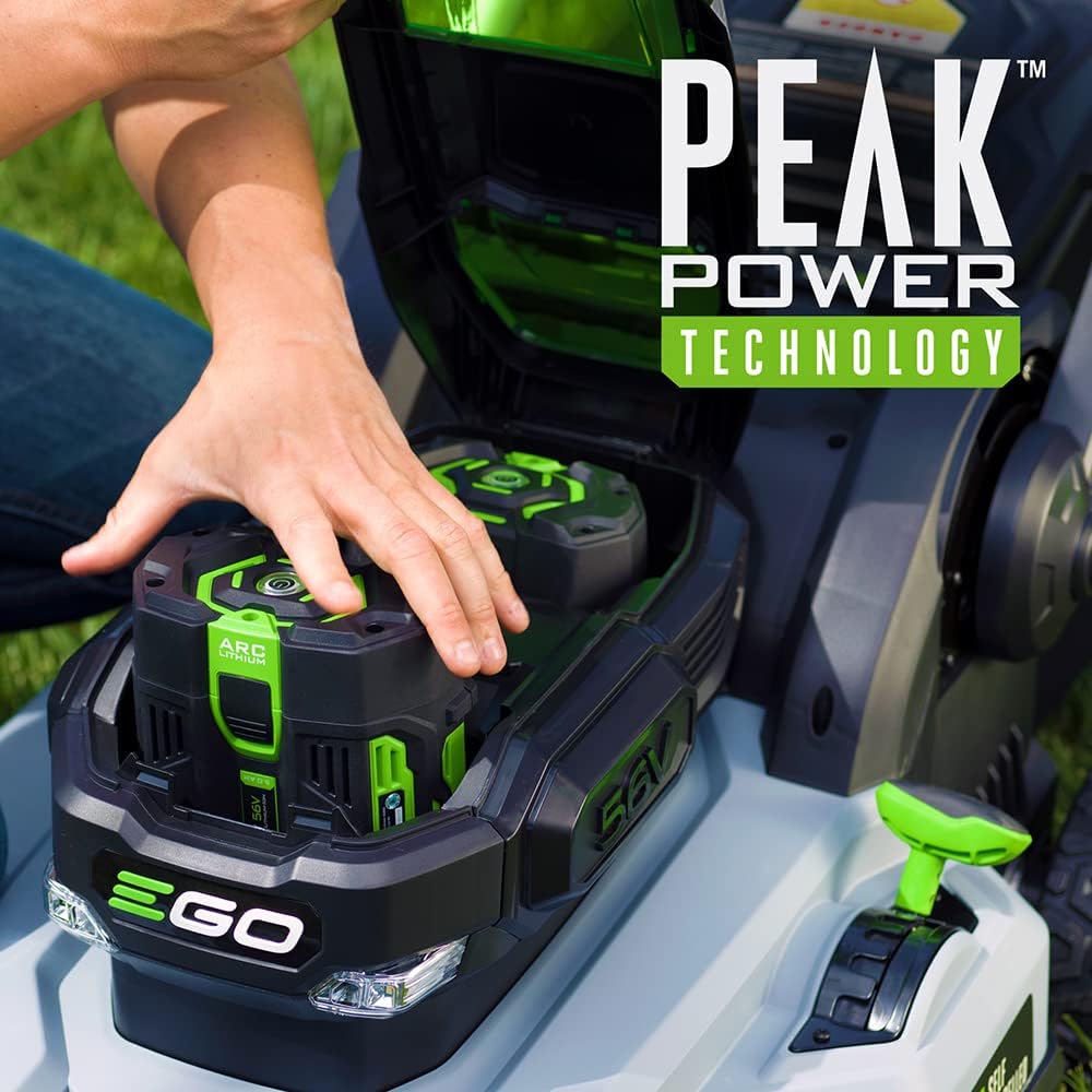 EGO Power+ LM2142SP 21-Inch 56-Volt Lithium-Ion Cordless Electric Dual-Port Walk Behind Self Propelled Lawn Mower with Two 5.0 Ah Batteries & Charger