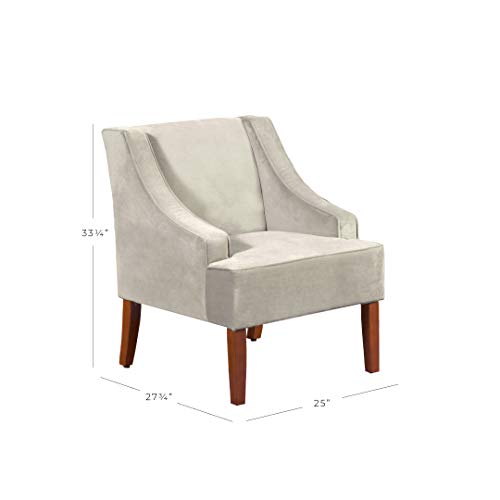 HomePop Velvet Swoop Arm Accent Chair, Suri Blue