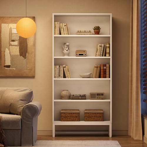 70.8 Inch Tall Bookcase and Bookshelf with Closed Back Shelf, 5-Tier Large Bookcases Organizer with Storage Shelves