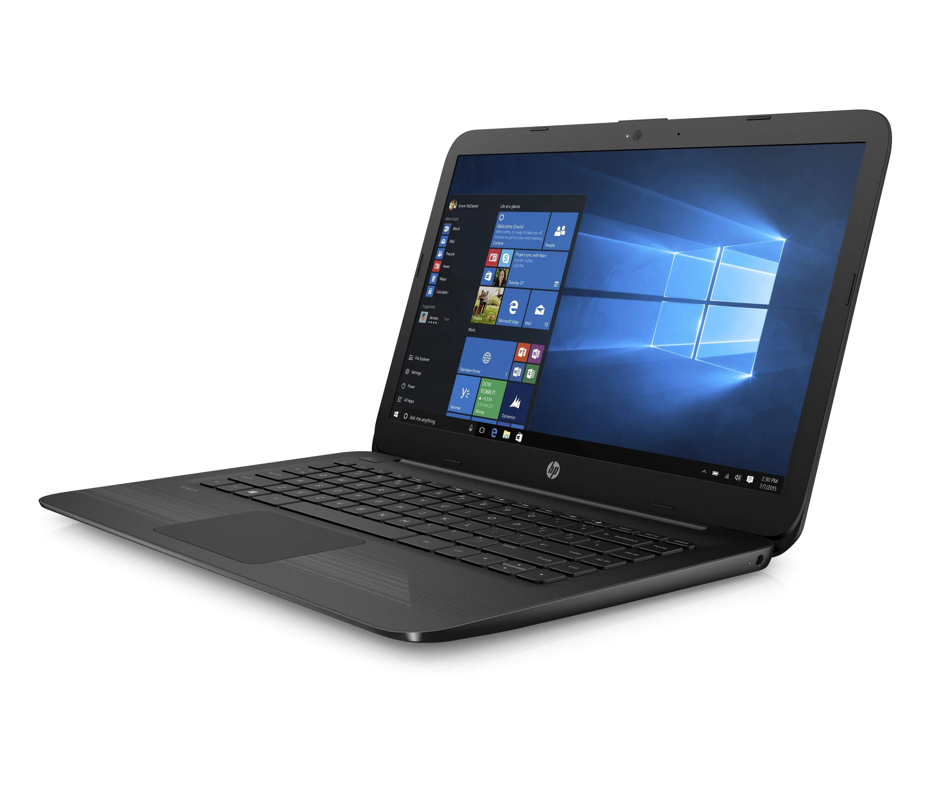 HP Stream 14" Laptop, Intel Celeron N3060, 4GB RAM, 32GB HD, Windows 10 Home, Jet Black, 14-ax040wm