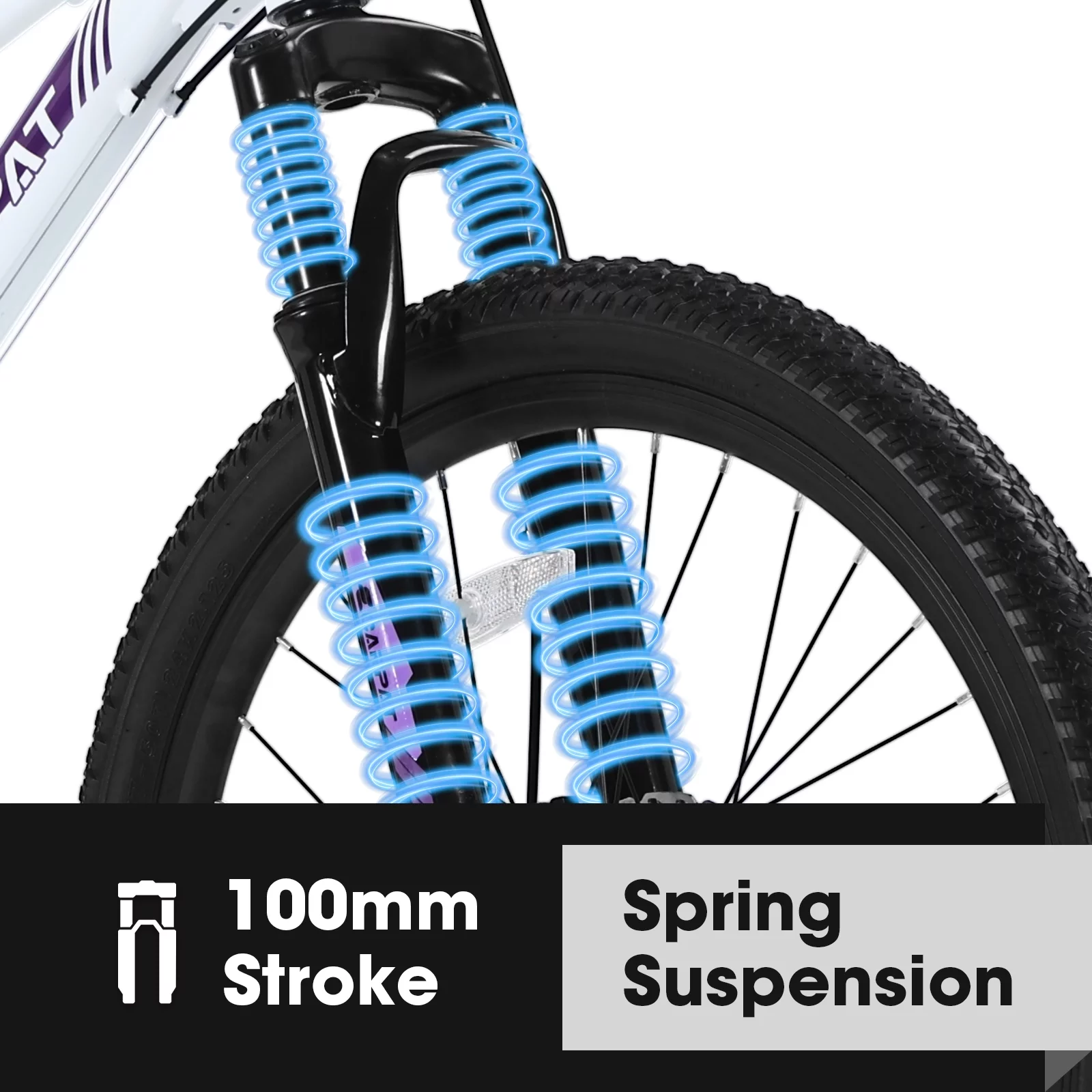 S24103 24 inch Mountain Bike for Teenagers Girls Women, Shimano 21 Speeds Gear MTB with Dual Disc Brakes and 100mm Front Suspension, White