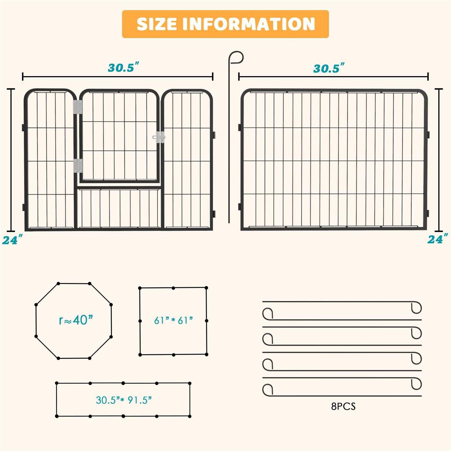 OFIKA Heavy Duty Metal Dog Playpen for medium/small Animals Panels 32 Width - Pet Supplies online store