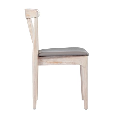 Flash Furniture Chester Commercial Grade Solid Dining Chair with Slatted Backrest, Set of 1, Black Vinyl Seat/Black Wood Frame