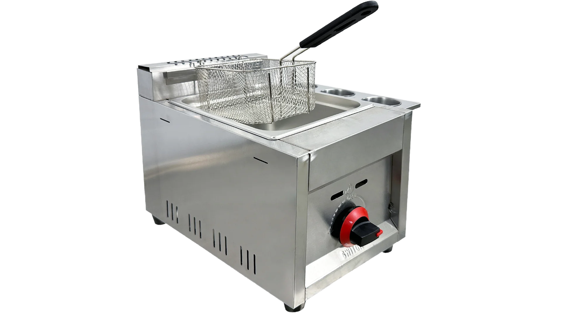 14 in. Outdoor Restaurant Countertop Gas Deep Fryer, 3.5 Gallon