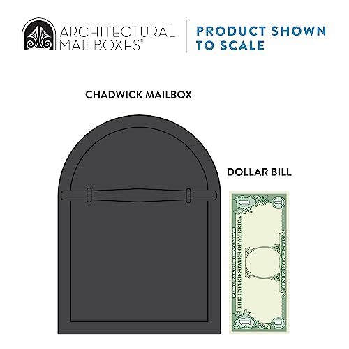 Architectural Mailboxes Chadwick Galvanized Steel Post Mount Mailbox, 8950B-10, Black, Medium Capacity
