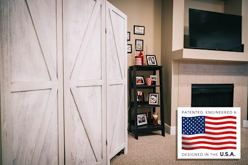 Premium Home Room Divider and Folding Privacy Screens for Partition, Wall dividers, Room Separator, Temporary Wall, Rustic Barnwood (Barnwood X)