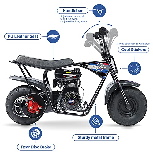 Oryxearth Mini Dirt Bike for Kids, 105CC 4-Stroke Kid Gas Powered Off-Road Pocket Pit Trail Motorcycle W/EPA Approved