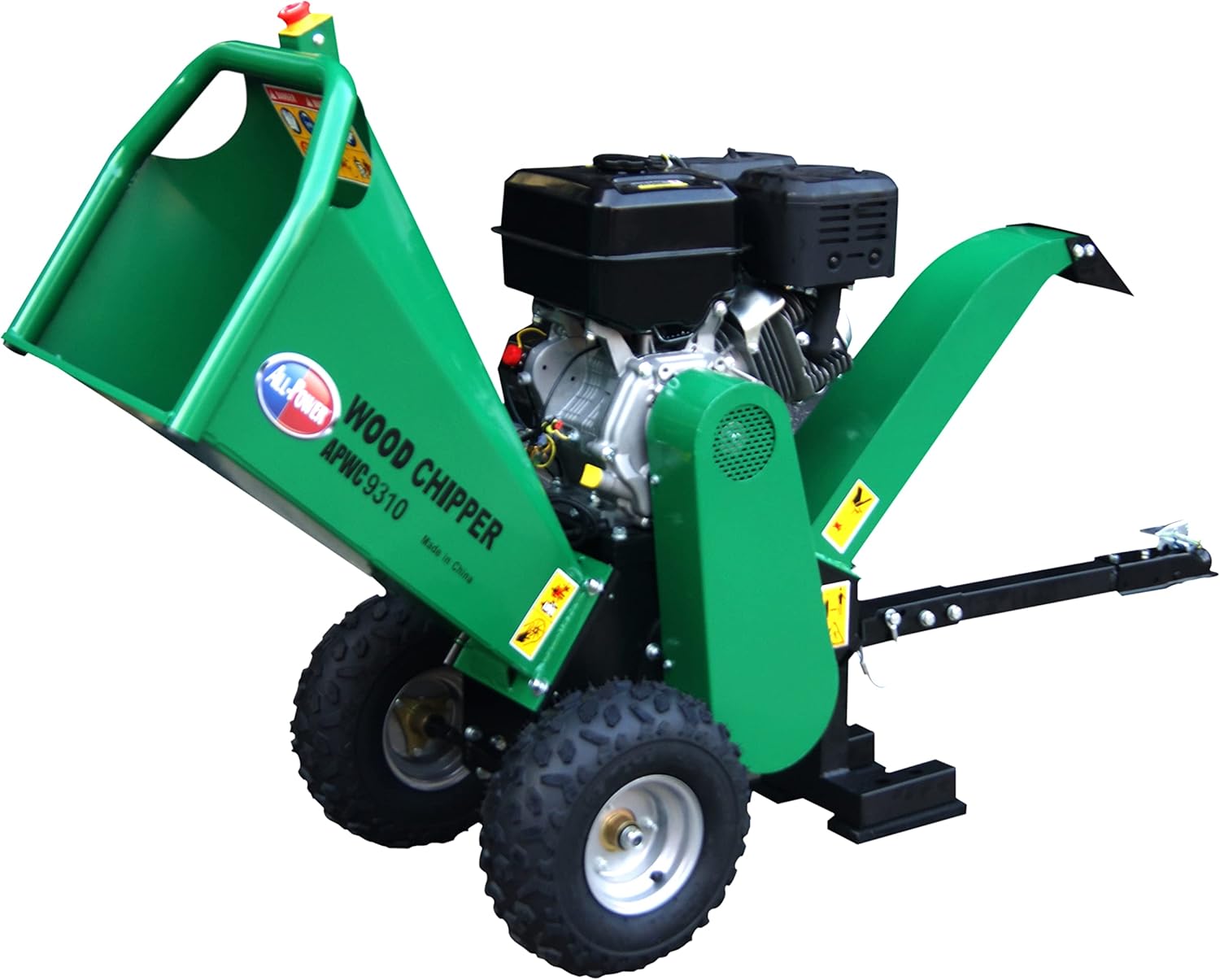 All Power America APWC420 Heavy Duty Durable Wood Chipper Shredder Mulcher-Max 6 Inch Cutting Diameter Capacity Gas Powered, 15HP 420cc, 6 inch