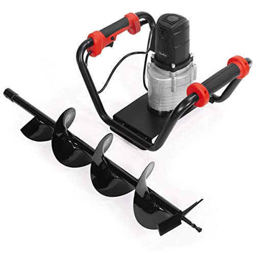XtremepowerUS 1500W Electric Post Hole Digger Earth Auger Dig Hole Fence Post Hole Digging, Tree Planting with 6" Digging Auger Bit Set, 3/4" Shaft