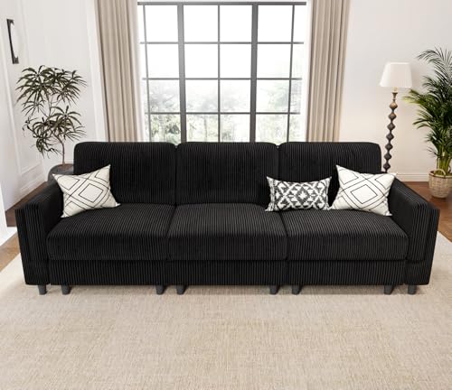 KKL Modular Sectional Sofa Bed with Storage Ottoman, Convertible L/U-Shaped Sleeper Couch for Living Room, Modern Reversible Design, Beige
