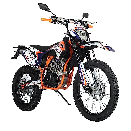 X-PRO Templar 250cc Zongshen Brand Engine Dirt Bike with All Lights and 5-Speed Manual Transmission, Electric/Kick Start! Big 21"/18" Wheels! (Orange
