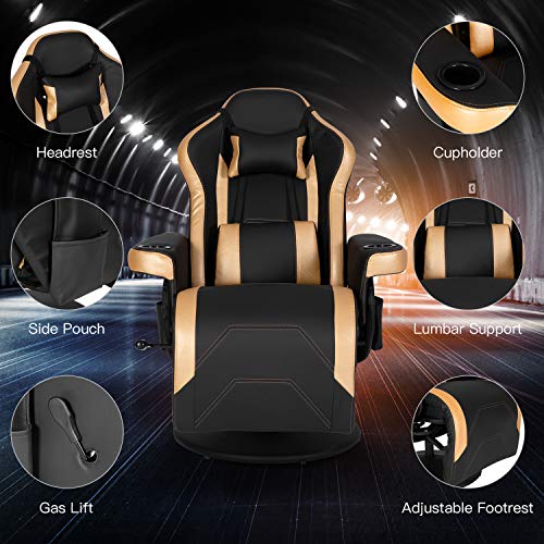 Modern-Depo Gaming Recliner Chair with Speakers, Massage, High Back, Cupholder, Headrest, Lumbar Support