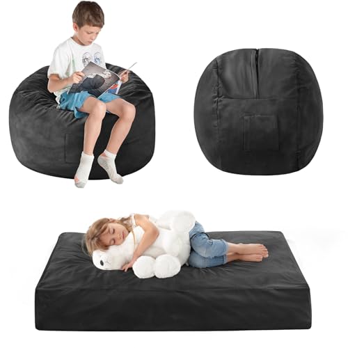 Bean Bag Chairs for Adults - Giant Bean Bag Chair Convertible Bean Bag Bed - Beanbag Chair with Micro Fiber Cover/Furniture Foam Filler