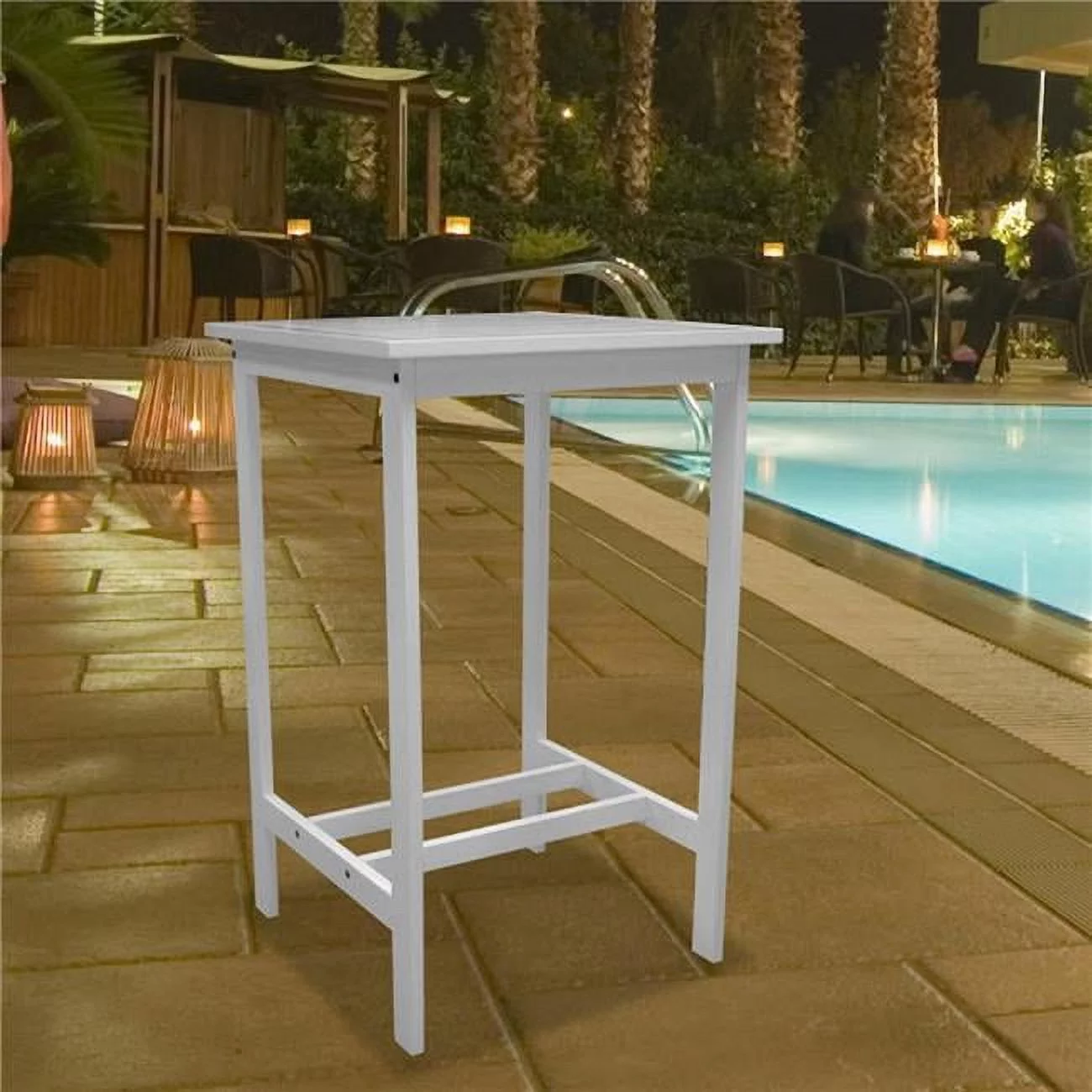 43 x 24 x 24 in. White Square Bar Table