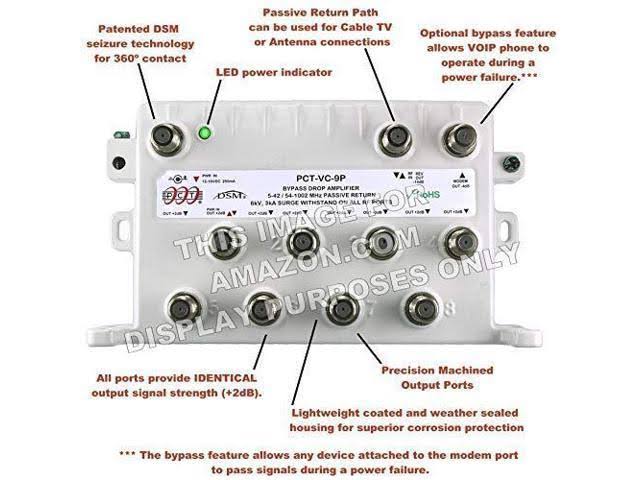8-Port Bi-Directional Cable TV HDTV Amplifier Splitter Signal Booster