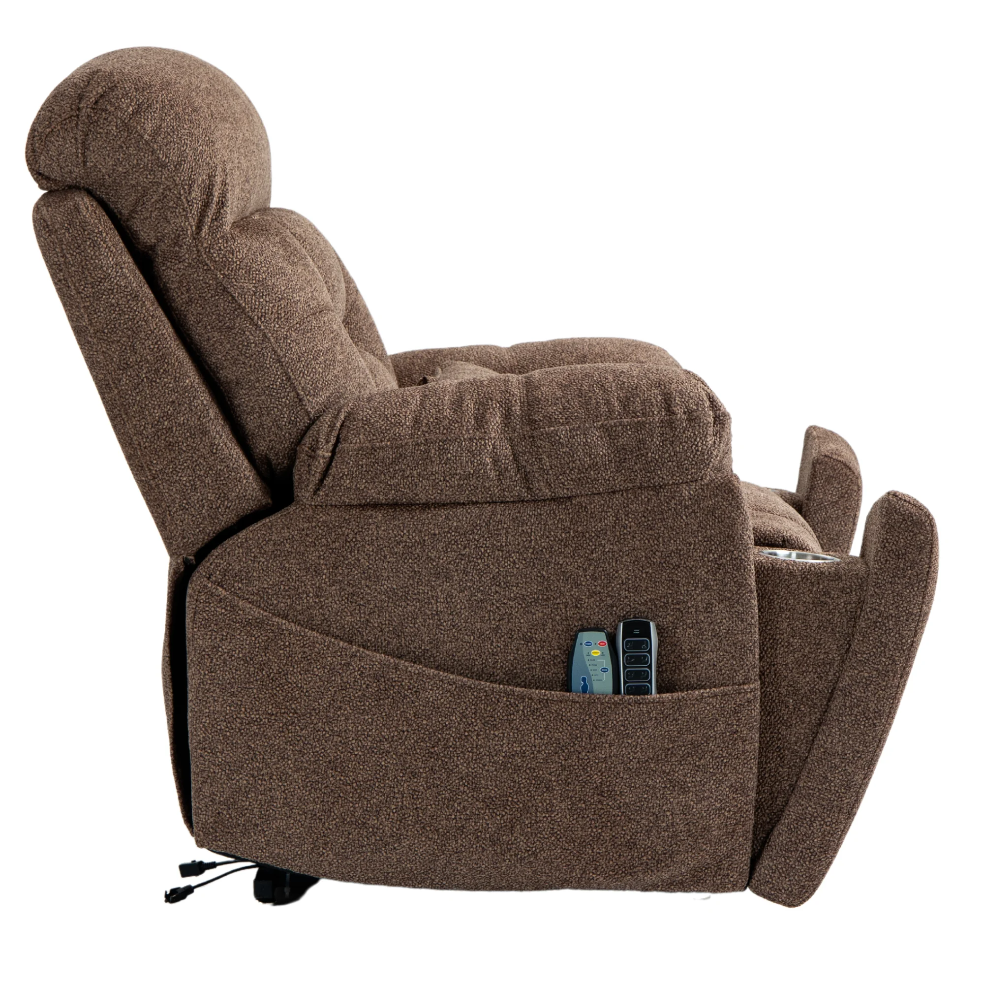 JUUXO 4-Motor Lay Flat Power Lift Recliner Chair with Heat & Massage - Power Adjustable Headrest, Backrest, Lumbar & Legrest