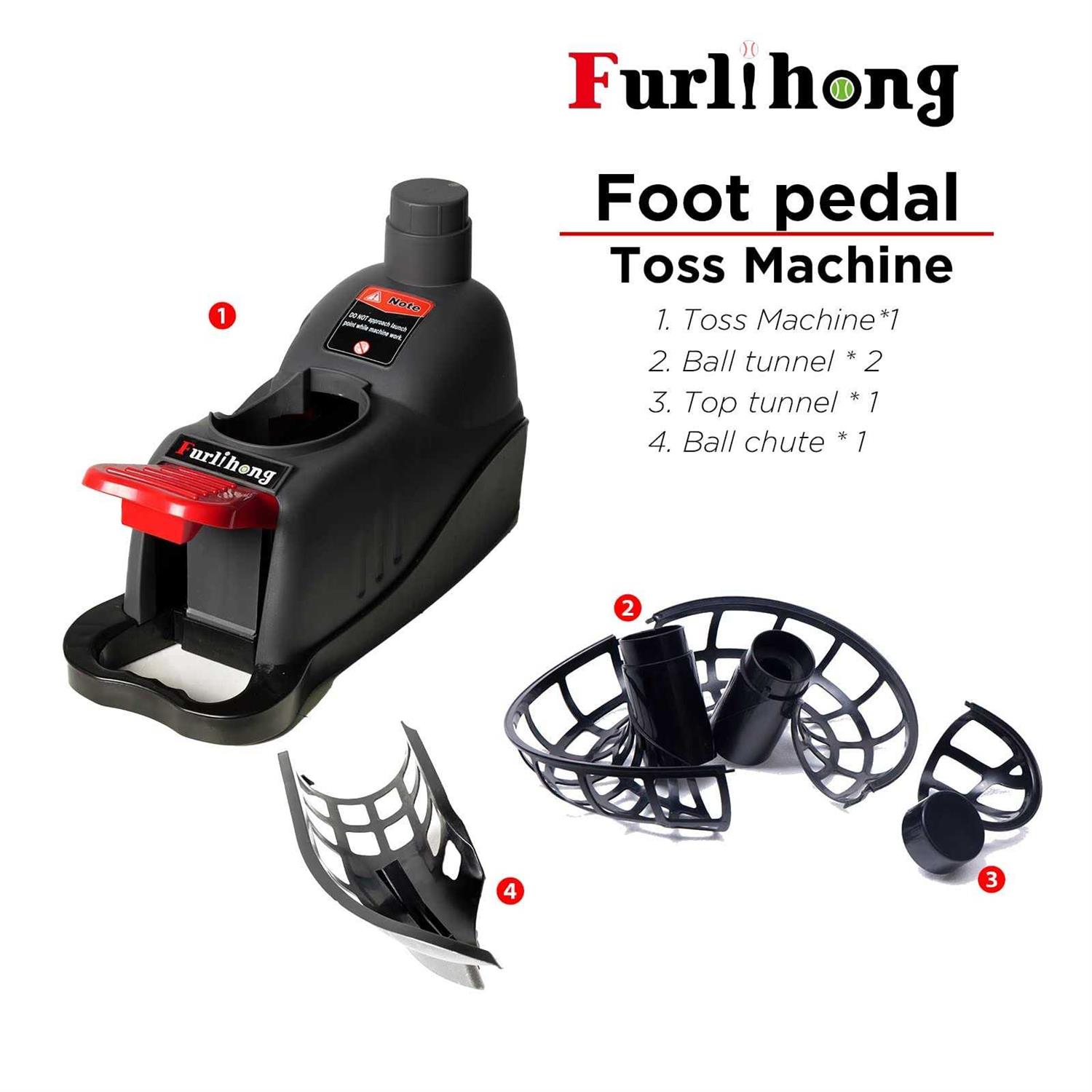Furlihong 898BH Baseball Soft Toss Machine, Angle Adjustable, Step On Paddle and Release to Launch - Sports Supplies Online Store