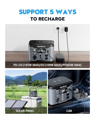 300W Portable Power Station, 296Wh Power Bank with AC Outlet, Solar Generator Laptop Charger, Battery Backup Power Supply for Camping, Outdoors