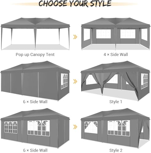 COBIZI 10x10 Pop up Canopy Tent Protable Canopy Tent with 4 Sidewalls Waterproof Commercial Instant Shelter for Parties, Wedding