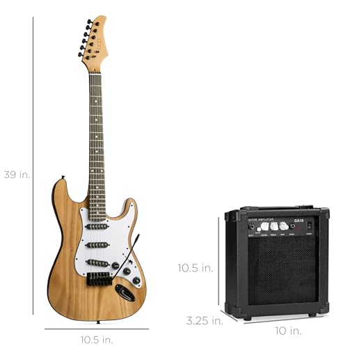 Best Choice Products 39in Full Size Beginner Electric Guitar Starter Kit w/Case, Strap, 10W Amp, Strings, Pick, Tremolo Bar - Sunburst