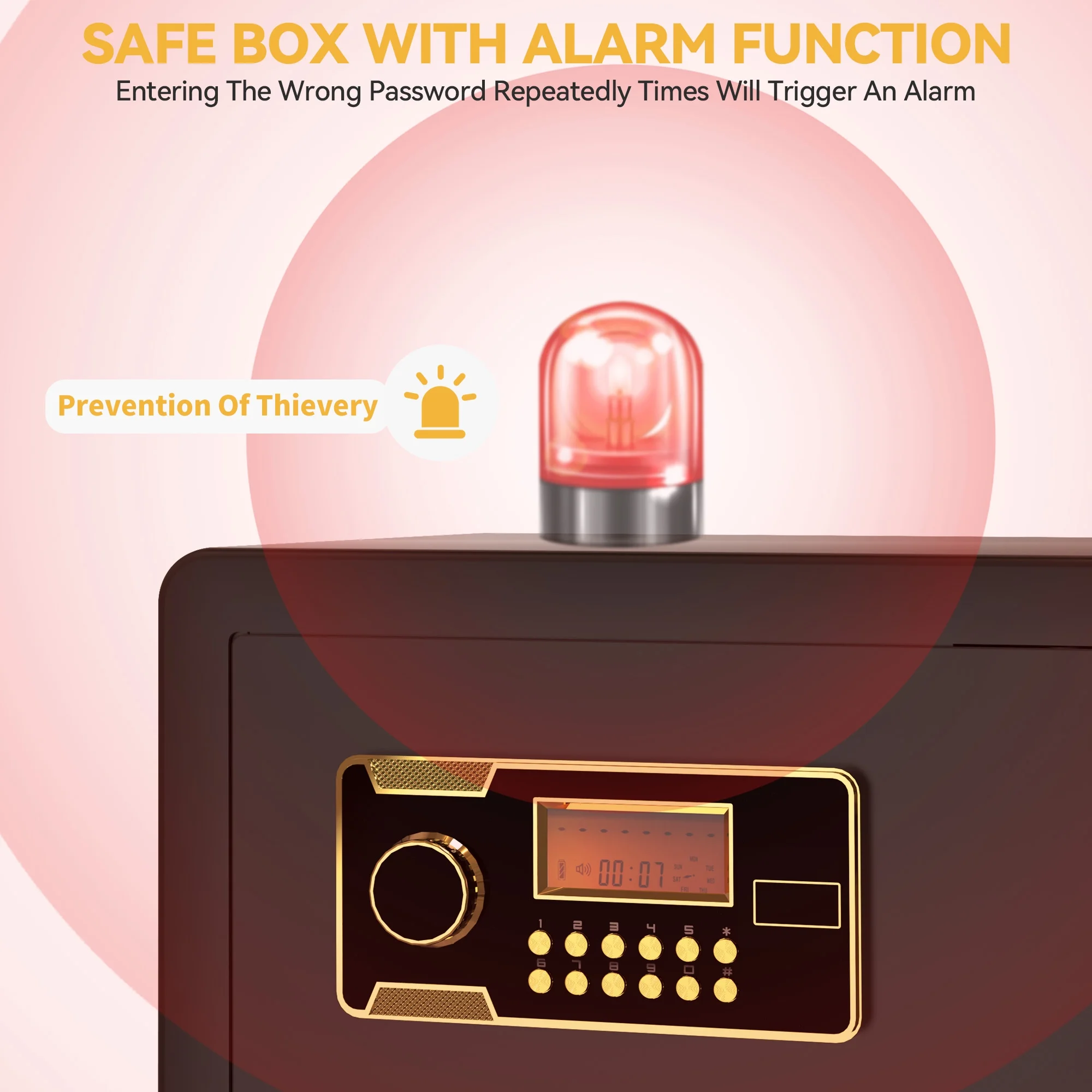 Dextrus Security Safe Box,1.5 CU.FT Safety Cabinet Money Safe with Digital Keypad for Documents and Valuables in Homes, Offices, and Hotels