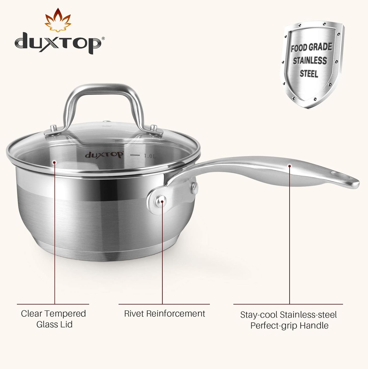 Duxtop Professional Stainless Steel Induction Cookware Set, 19PC Kitchen Pots and Pans Set, Heavy Bottom with Impact-bonded Technology