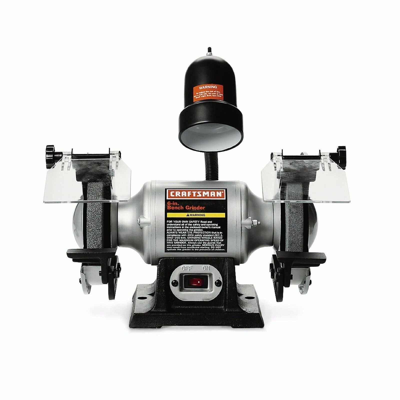 Craftsman Bench Grinder with Lamp, 1/6 HP, 6x22