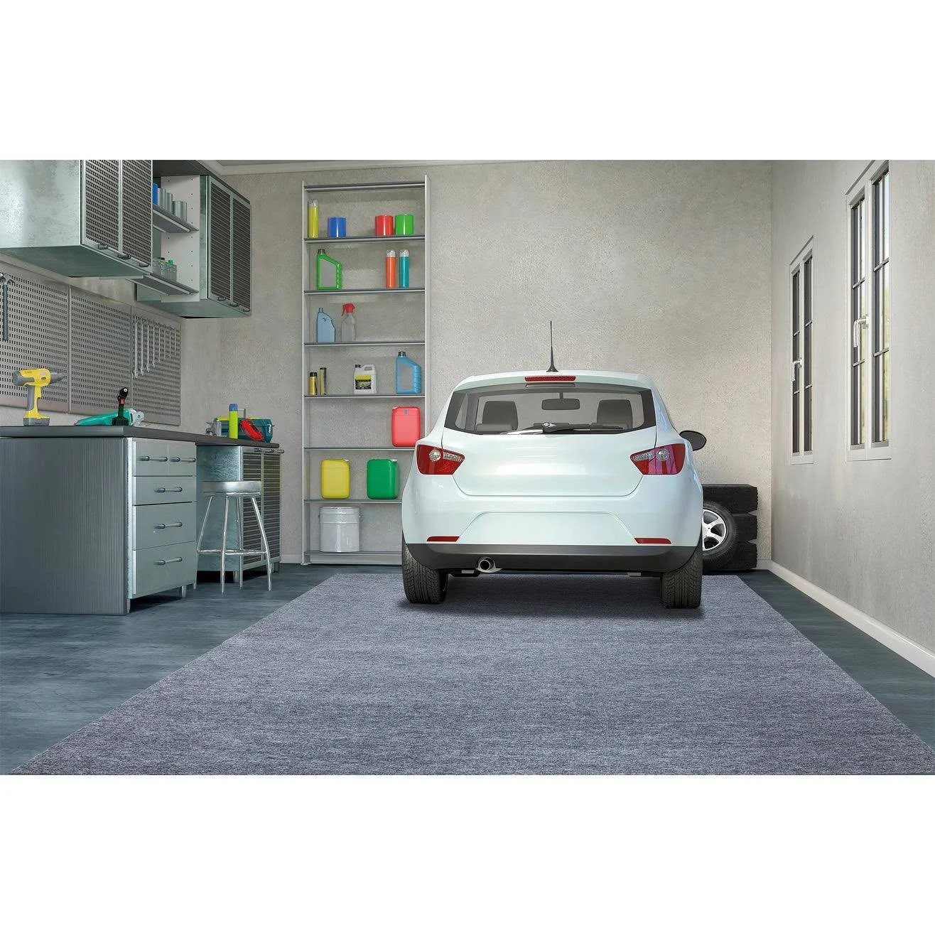 Ottomanson Garage Floor Mat Protective Carpet Mat (7&2x22 x 8&2x22 - Brown)