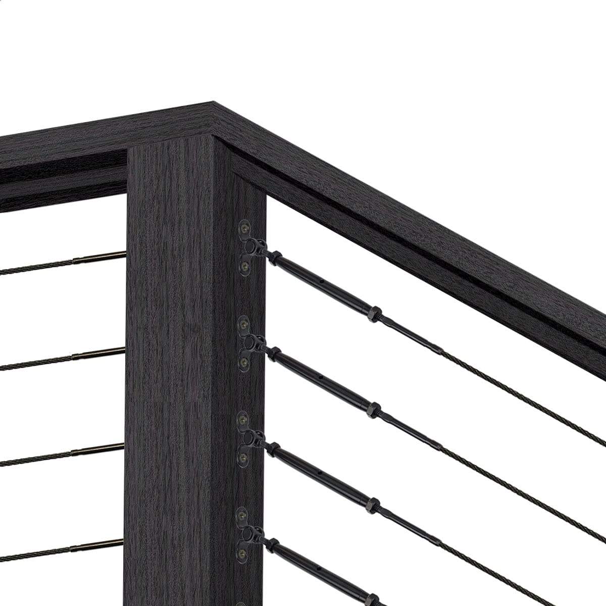 Toukioo Black Cable Railing Hardware Kit, for 1/8 Stainless Steel Cable Railing System for Wood Posts, Swage Toggle Turnbuckle 10 Pairs