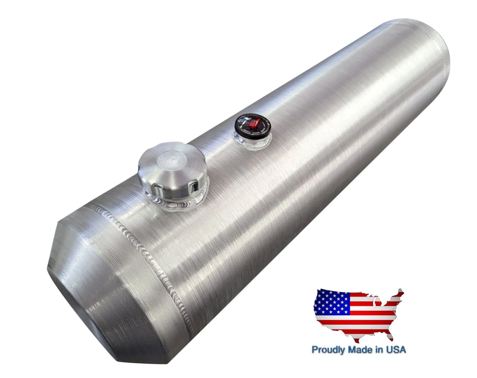 8x33 END FILL SPUN ALUMINUM GAS TANK WITH SITE GAUGE - 7 GALLON