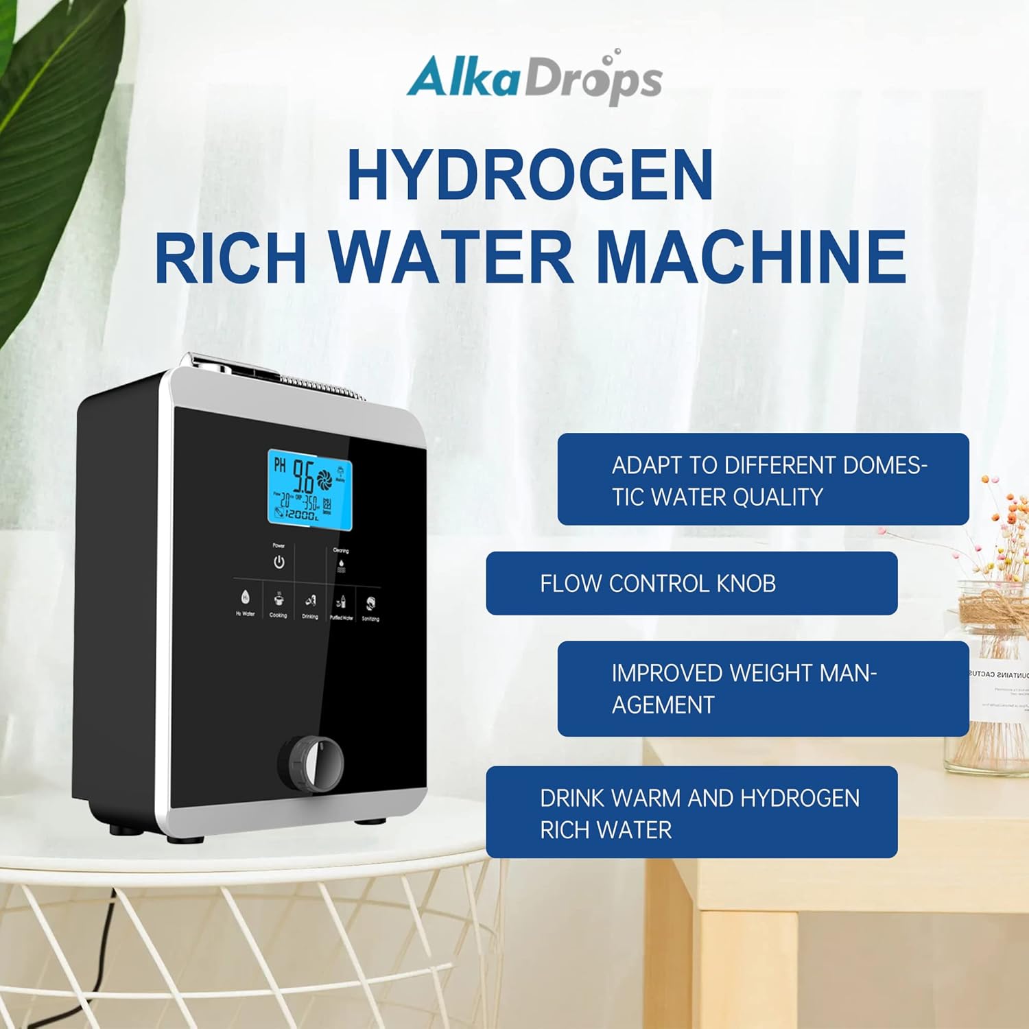 Water Ionizer and Water Purifier Machine,PH 3-11 Alkaline Acid Water Machine,Up to -800mV ORP, 8000 Liters Per Filter,11 Plate Electrode