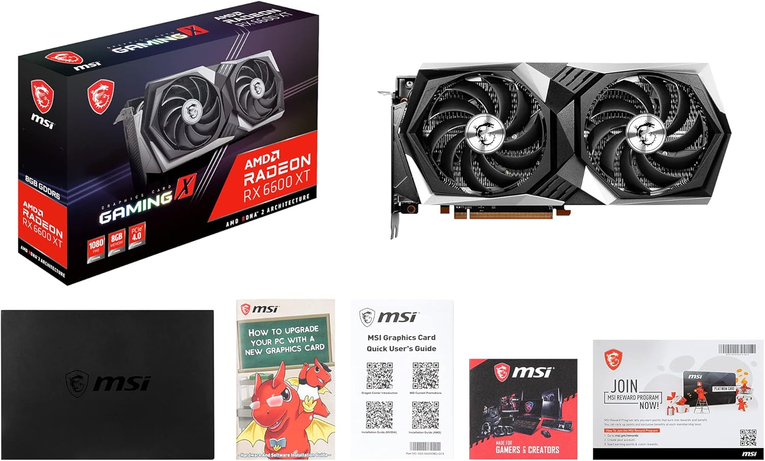 MSI Gaming AMD Radeon RX 6600 XT 8GB GDDR6 128-Bit HDMI/DP Torx Fan RGB Graphics Card (RX 6600 XT Gaming X 8G)