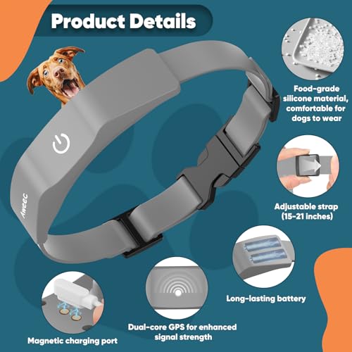 GPS Electric Dog Fence with Free App, Wireless Fence System with Training Collar, Portable Fence for Outdoor Use