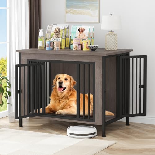 EasyCom 39.96" XL Wooden Large Dog Crate Furniture for Medium and Large Breed