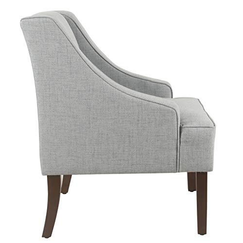 HomePop Velvet Swoop Arm Accent Chair, Suri Blue