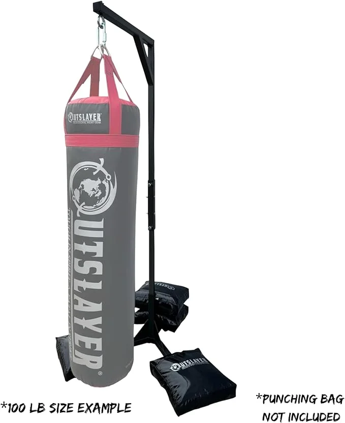 Heavy Duty Punching Bag Stand - 7.8ft / 6.8ft Heavy Bags up to 350lbs - Made in USA - Filled or Unfilled Sandbags - Easy Assembly