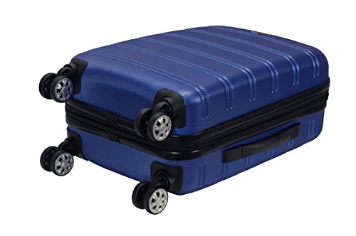 Rockland Melbourne Hardside Expandable Luggage with Spinner Wheels, 2TONEBLUE, 2 Piece (20/28)