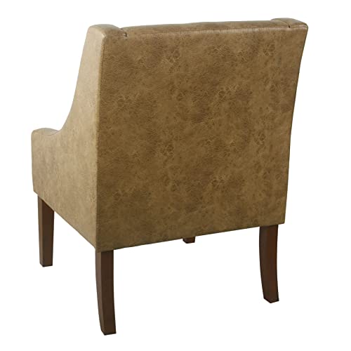 HomePop Velvet Swoop Arm Accent Chair, Suri Blue