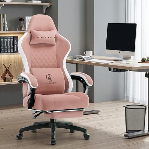 GTPLAYER Office Chair, Gaming Computer Desk Fabric Chair with Footrest